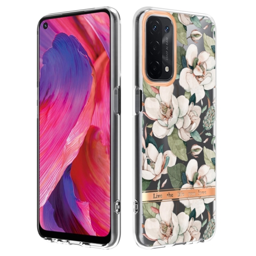 

For OPPO A74 5G / A93 5G / A54 5G / A93S 5G Flowers and Plants Series IMD TPU Phone Case(Green Gardenia)