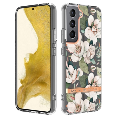 

For Samsung Galaxy S22 Flowers and Plants Series IMD TPU Phone Case(Green Gardenia)