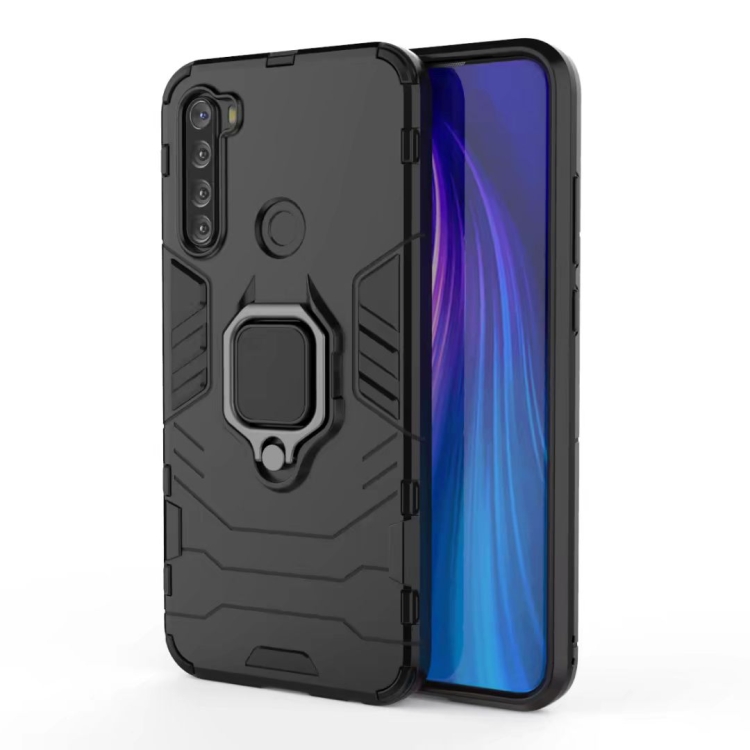 

For Xiaomi Redmi Note 8T PC + TPU Shockproof Protective Case with Magnetic Ring Holder(Black)