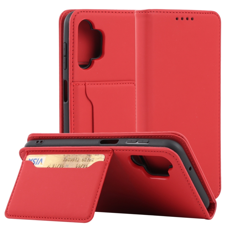 

For Samsung Galaxy A13 4G Strong Magnetism Liquid Feel Leather Phone Case(Red)