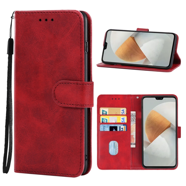 

Leather Phone Case For vivo V23 Pro(Red)