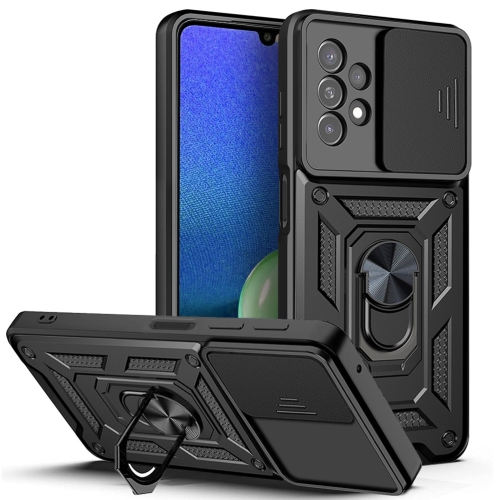 

For Samsung Galaxy A13 4G Sliding Camera Cover TPU+PC Phone Case(Black)