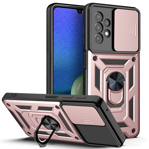 

For Samsung Galaxy A13 4G Sliding Camera Cover TPU+PC Phone Case(Rose Gold)