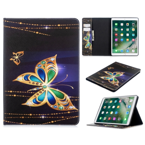 

For iPad 10.5 inch Colored Drawing Pattern Horizontal Flip PU Leather Case with Holder & Card Slots & Wallet(Big Butterfly)