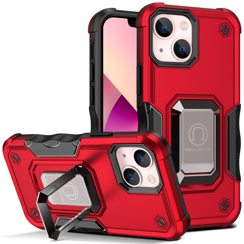 

Ring Holder Non-slip Armor Phone Case For iPhone 13 mini(Red)