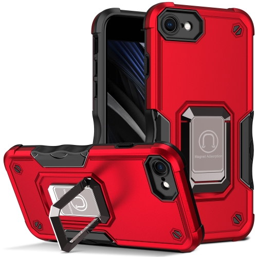 

Ring Holder Non-slip Armor Phone Case For iPhone SE 2020 / 8 / 7(Red)