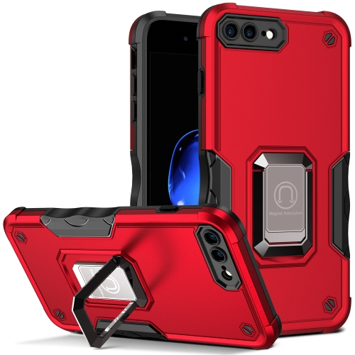 

Ring Holder Non-slip Armor Phone Case For iPhone 8 Plus / 7 Plus(Red)