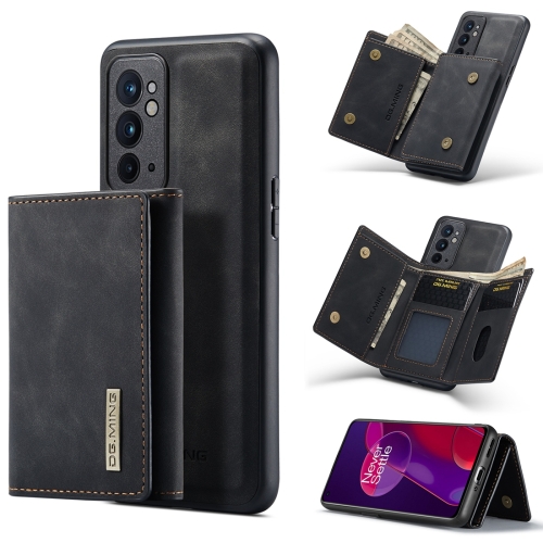 

For OnePlus 9RT 5G DG.MING M1 Series 3-Fold Multi Card Wallet + Magnetic Back Cover Case(Black)