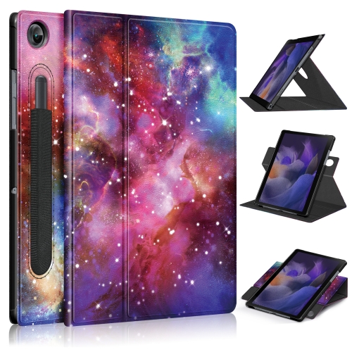 

For Samsung Galaxy Tab A8 2022 SM-X200 360 Degrees Rotation Leather Tablet Case(Milky Way)