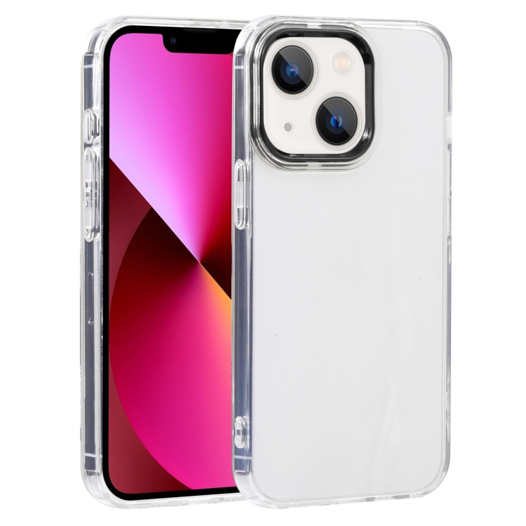 

Macaron Lens Frame Transparent TPU Phone Case For iPhone 13(Black)