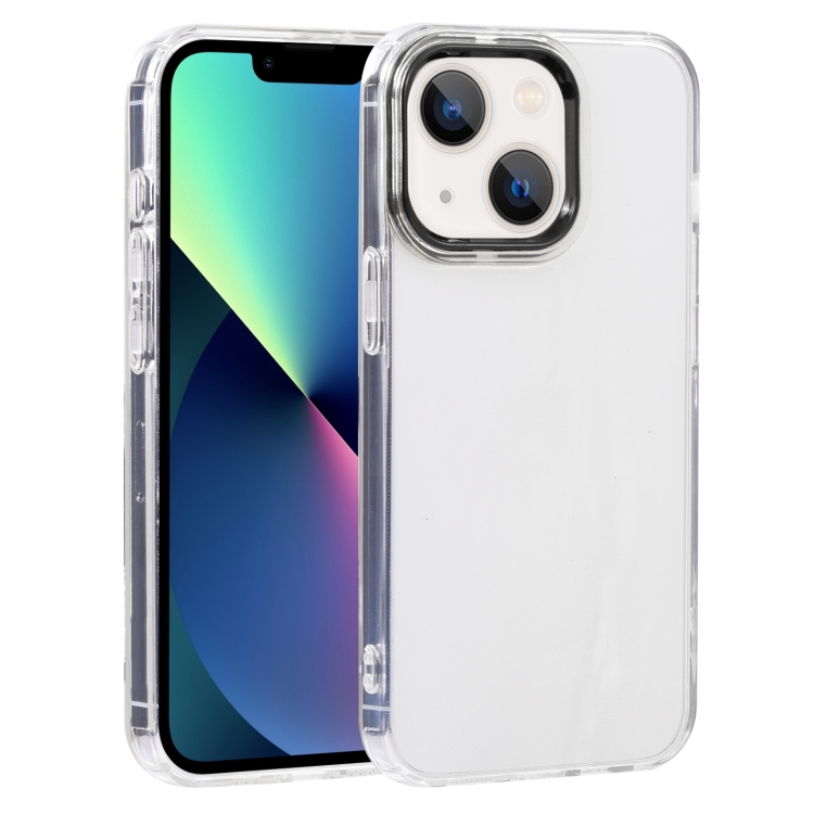 

Macaron Lens Frame Transparent TPU Phone Case For iPhone 13 mini(Black)