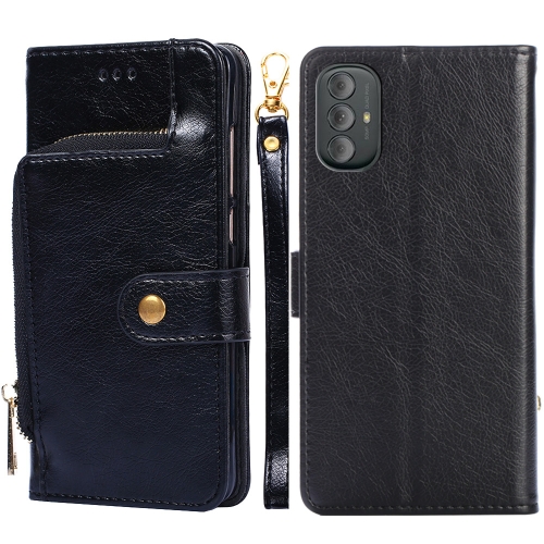 

For Motorola Moto G Power 2022 Zipper Bag Leather Phone Case(Black)