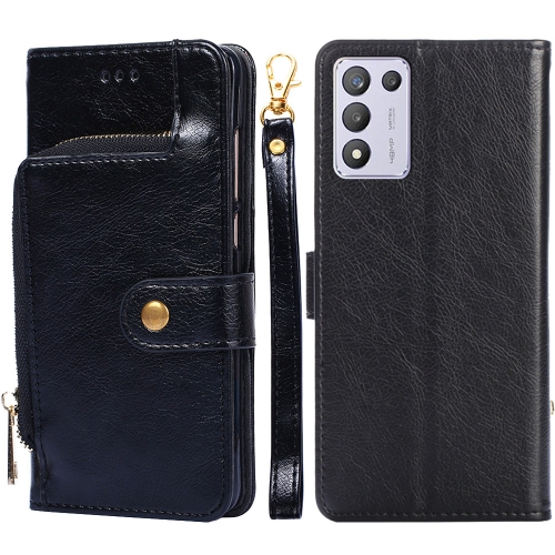 

For OPPO K9s / Realme Q3s Zipper Bag Leather Phone Case(Black)