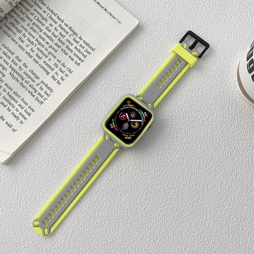 

TPU Watch Band For Apple Watch Series 7 41mm / 6&SE&5&4 40mm / 3&2&1 38mm(Grey Yellow)