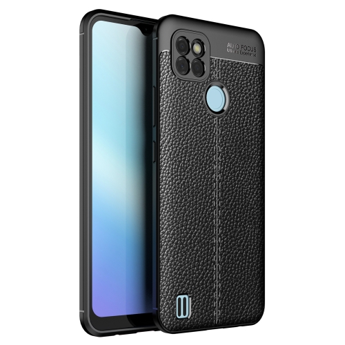 

For OPPO Realme C21Y Litchi Texture TPU Shockproof Phone Case(Black)