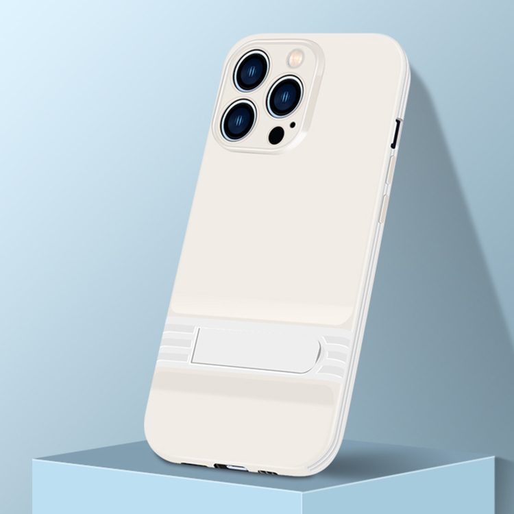 

Shockproof TPU + PC Holder Phone Case For iPhone 13 Pro(White)