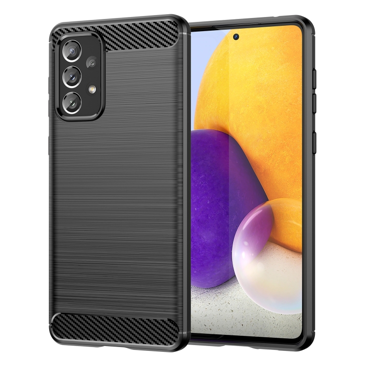 

For Samsung Galaxy A73 5G Brushed Texture Carbon Fiber TPU Phone Case(Black)