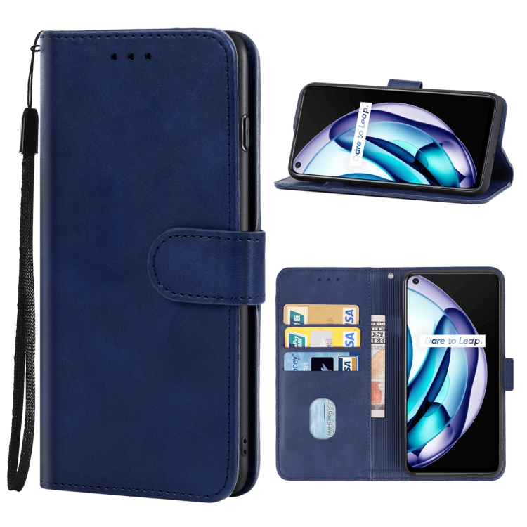 

Leather Phone Case For OPPO Realme Q3s(Blue)