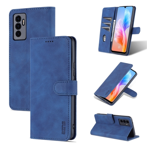

For vivo S10e / V23e AZNS Skin Feel Calf Texture Horizontal Flip Leather Phone Case(Blue)