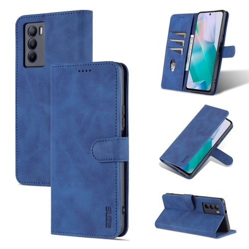 

For vivo T1 5G AZNS Skin Feel Calf Texture Horizontal Flip Leather Phone Case(Blue)
