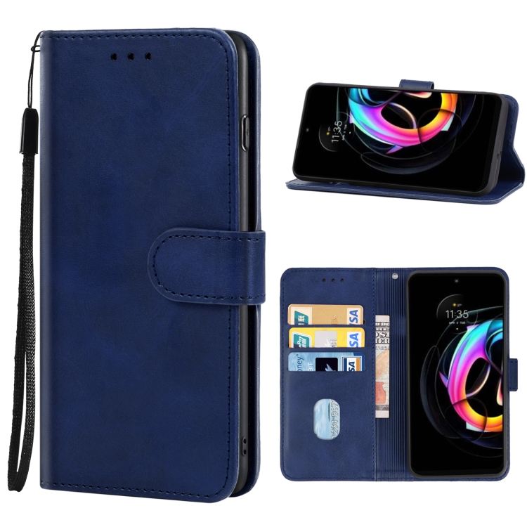 

For Motorola Edge 20 Fusion Leather Phone Case(Blue)