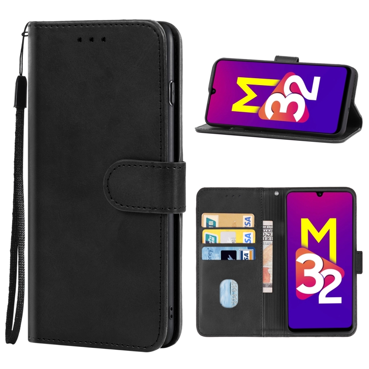 

For Samsung Galaxy M32 5G Leather Phone Case(Black)