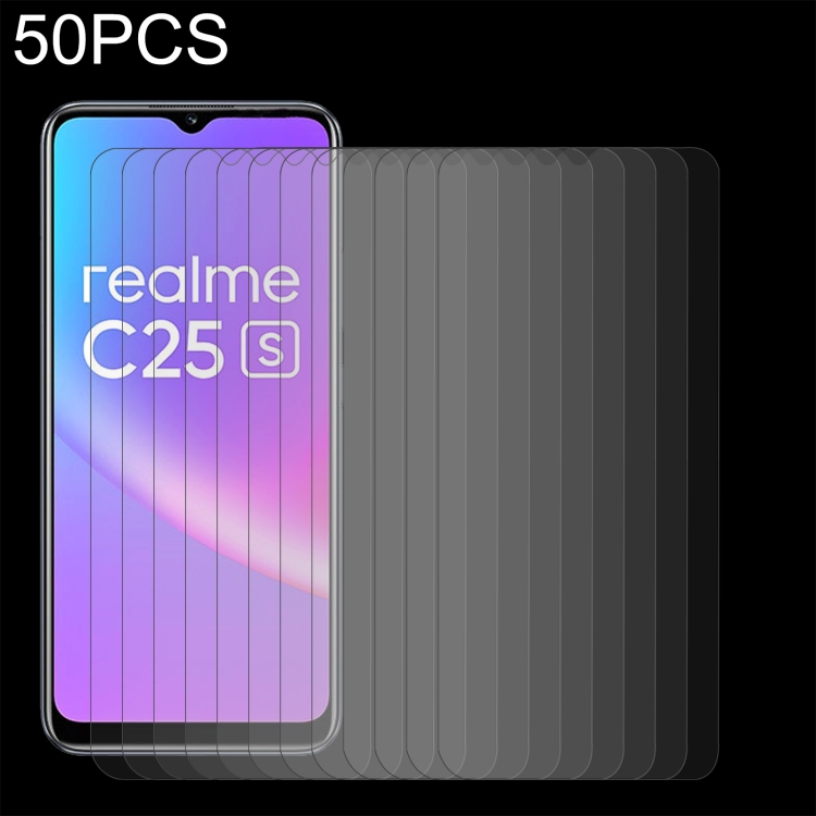 

50 PCS 0.26mm 9H 2.5D Tempered Glass Film For OPPO Realme C25s