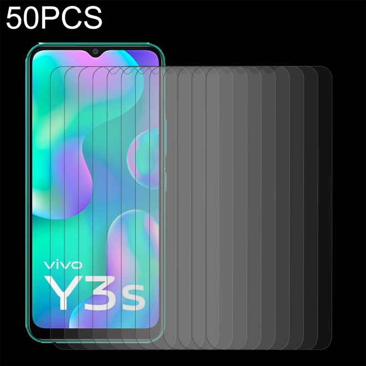 

50 PCS 0.26mm 9H 2.5D Tempered Glass Film For vivo Y3s 2021