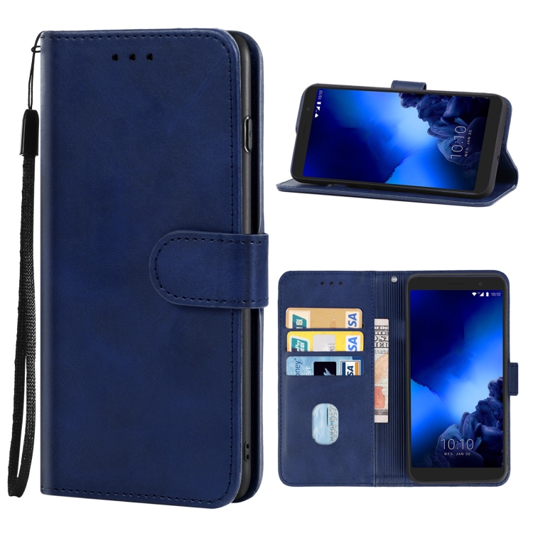 

Leather Phone Case For Alcatel 1x Fingerprint Version(Blue)