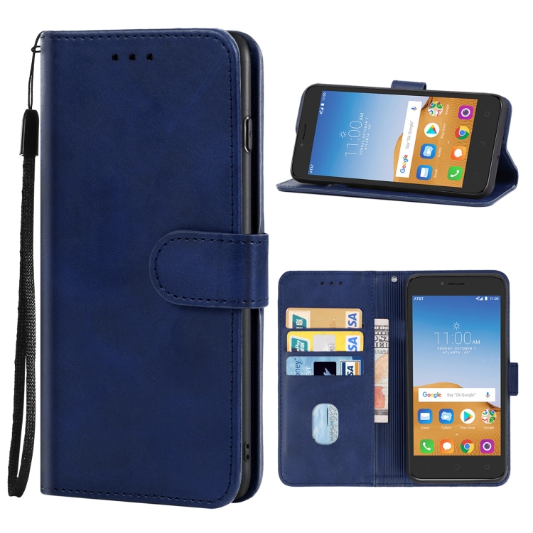 

Leather Phone Case For Alcatel Tetra(Blue)