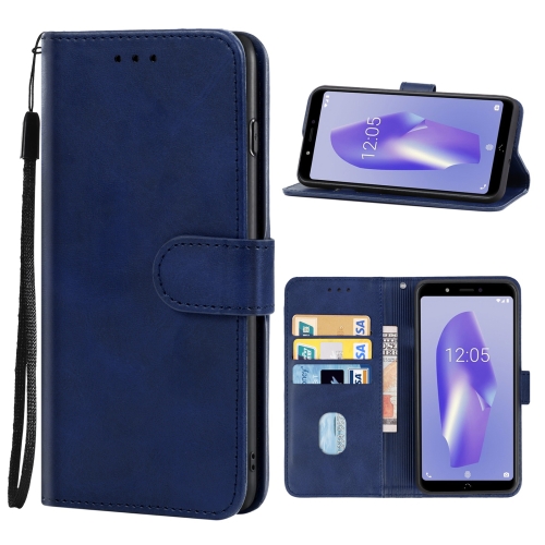 

Leather Phone Case For BQ Aquaris C(Blue)