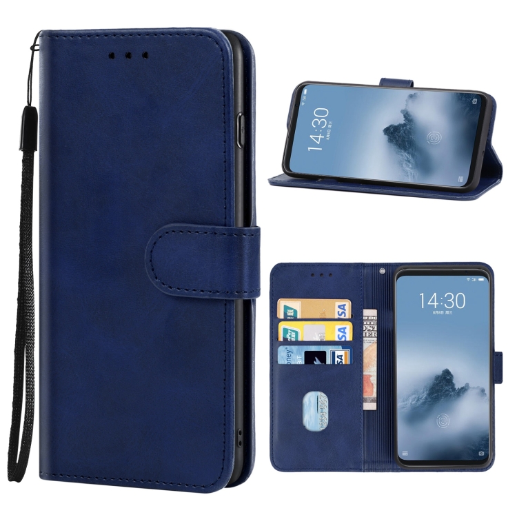 

Leather Phone Case For Meizu 16 Plus(Blue)