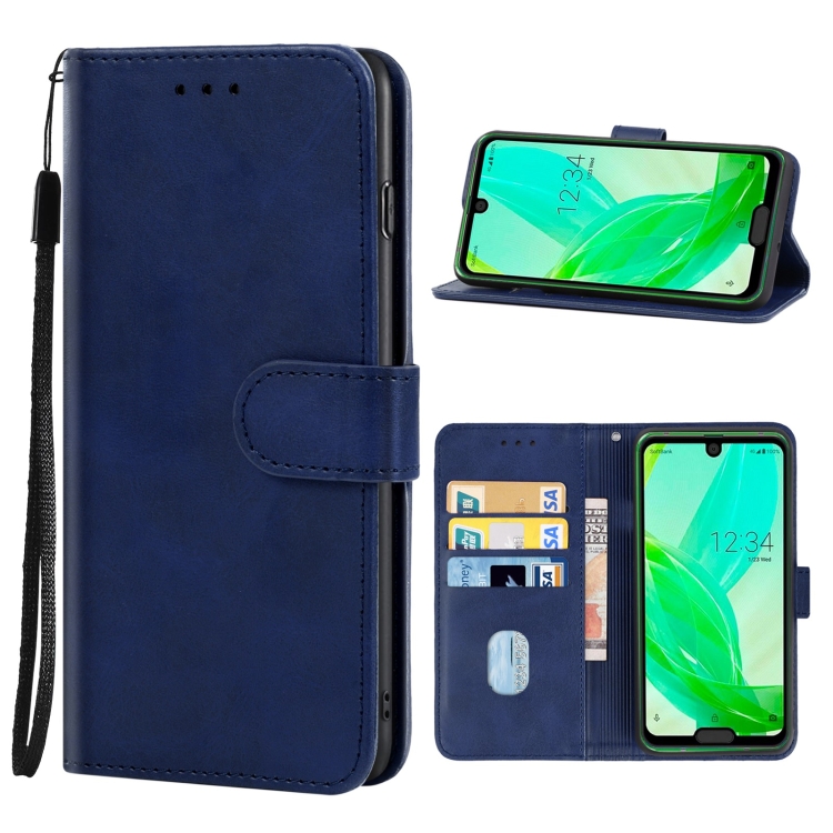 

Leather Phone Case For Sharp Aquos R2(Blue)