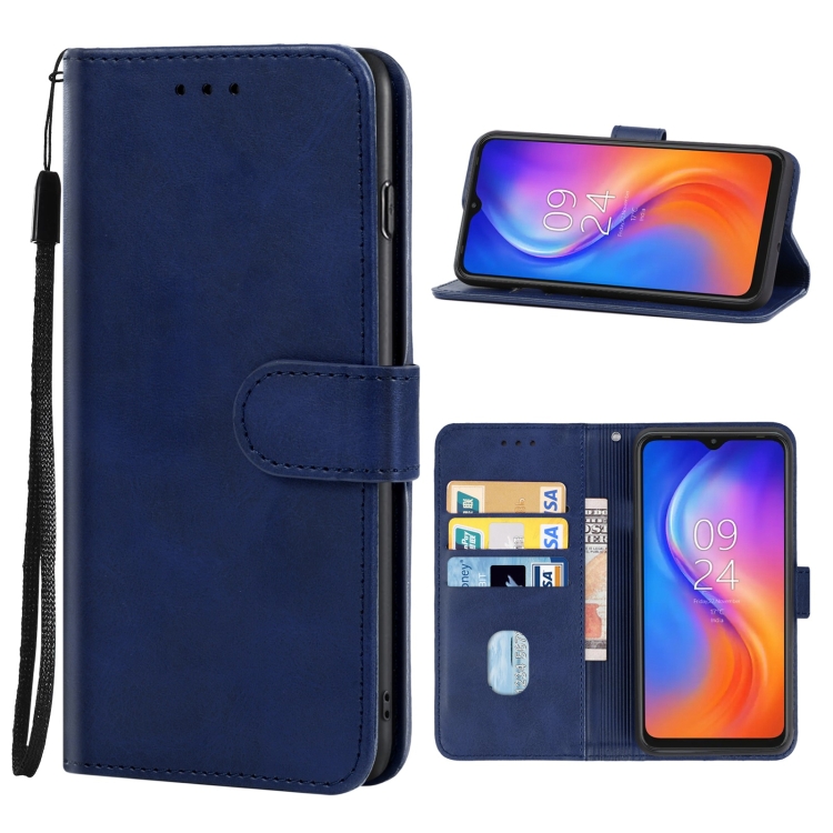 

Leather Phone Case For Tecno spark 8(Blue)