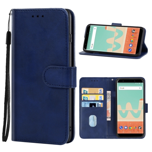 

Leather Phone Case For Wiko View Go(Blue)