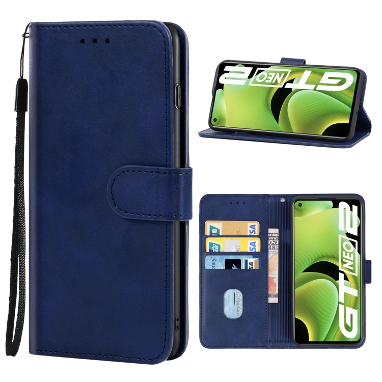 

Leather Phone Case For OPPO Realme GT Neo2(Blue)