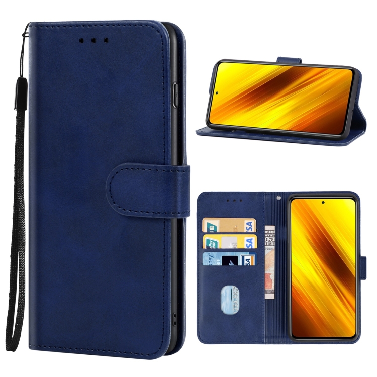 

Leather Phone Case For Xiaomi Poco X3 NFC / Poco X3 / Poco X3 Pro(Blue)