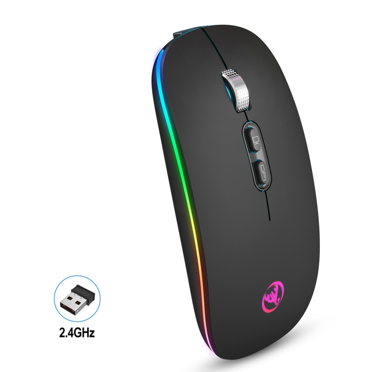 

HXSJ M103FG 1600dpi Adjustable 2.4G RGB Light Wireless Mouse(Black)