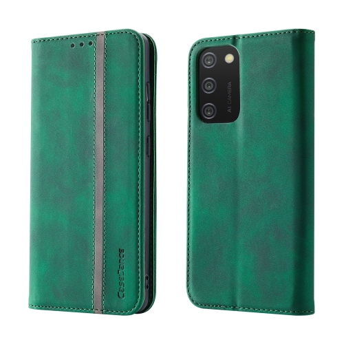 

For Samsung Galaxy A02s / A03s Splicing Skin Feel Magnetic Leather Phone Case(Green)