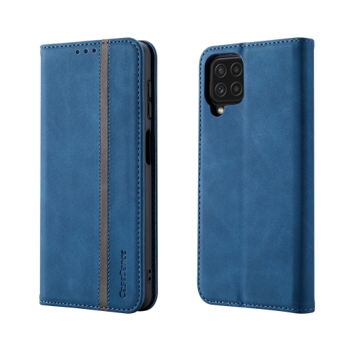 

For Samsung Galaxy A22 4G Splicing Skin Feel Magnetic Leather Phone Case(Blue)