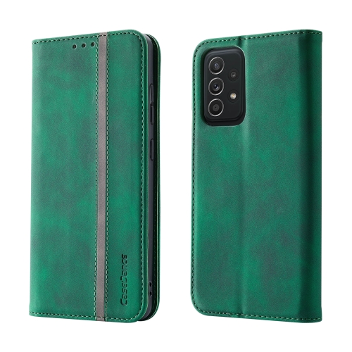 

For Samsung Galaxy A72 Splicing Skin Feel Magnetic Leather Phone Case(Green)