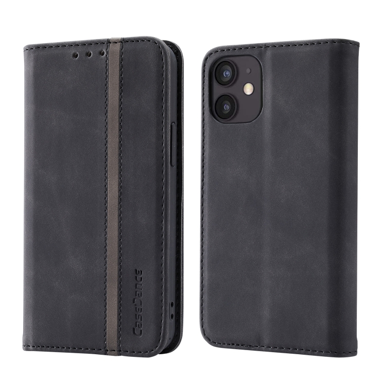 

Splicing Skin Feel Magnetic Leather Phone Case For iPhone 12 mini(Black)
