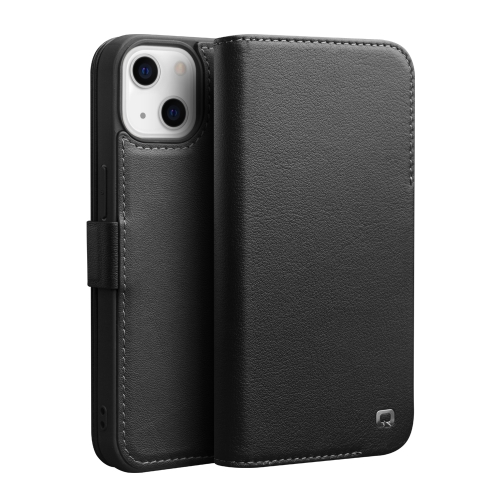 

QIALINO Magnetic Buckle Leather Phone Case For iPhone 13(Black)