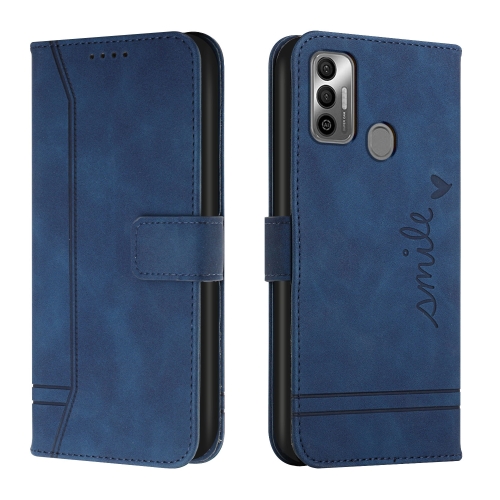 

For Tecno Spark 7 Retro Skin Feel Horizontal Flip Soft TPU + PU Leather Phone Case(Blue)