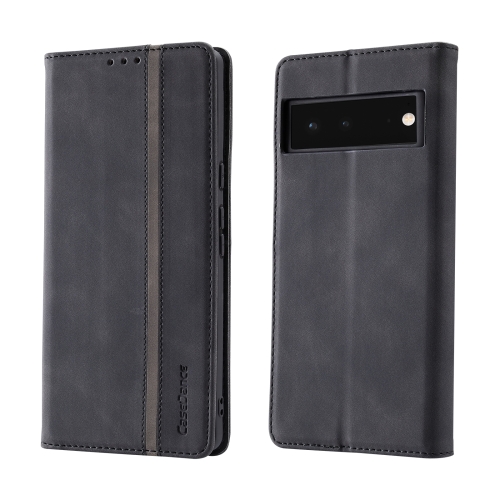 

For Google Pixel 6 Splicing Skin Feel Magnetic Leather Phone Case(Black)