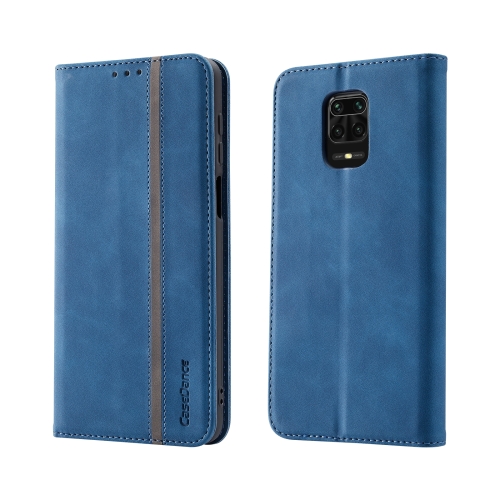 

For Xiaomi Redmi Note 9 Pro Splicing Skin Feel Magnetic Leather Phone Case(Blue)