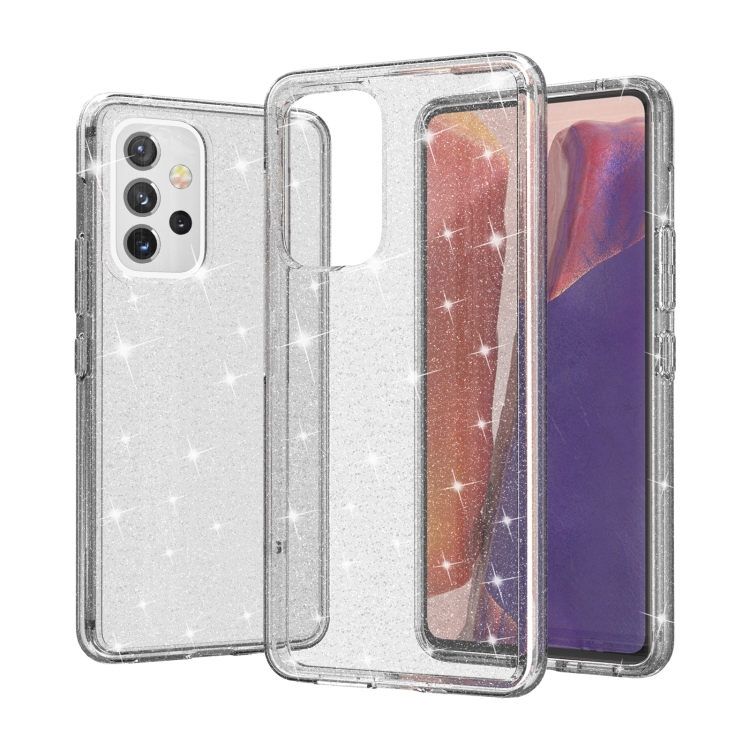 

For Samsung Galaxy A53 5G Shockproof Terminator Style Glitter Powder Protective Phone Case(White)