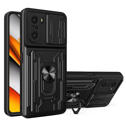 

For Xiaomi Redmi K40/Poco F3/Mi 11i Sliding Camshield Card Phone Case(Black)