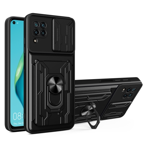 

For Huawei P40 Lite Sliding Camshield Card Phone Case(Black)