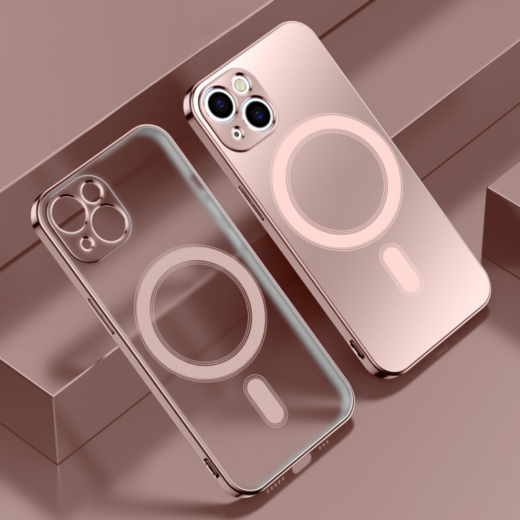 

Electroplating Frosted Magsafe Magnetic Phone Case For iPhone 13(Rose Gold)